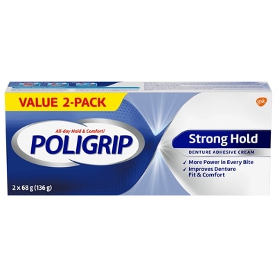 Poligrip Crème Adhésive Pour Prothèse Dentaire Forte Adhérence 136 g, 13,23 $/100g