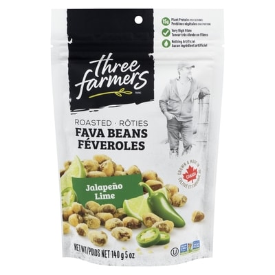 Three Farmers Fava Beans Roasted Jalapeño Lime 140 g, $3.56/100g