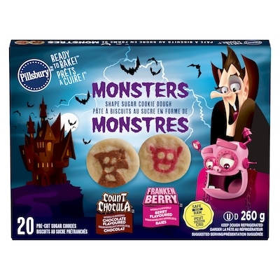 Pillsbury Ready To Bake! Monsters Shape Sugar Cookie Dough 260 g, $1.73/100g