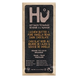 HU Cashew Butter + Pure Vanilla Bean Dark Chocolate 60 g, $12.50/100g