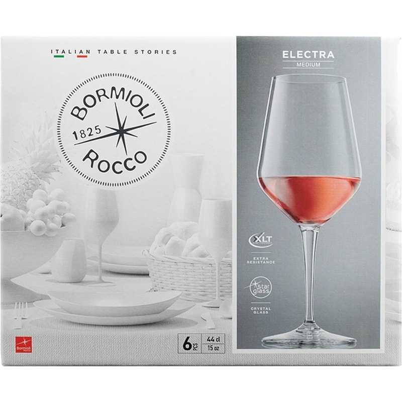 Electra White Wine Glasses 15oz - Bormioli Rocco, 6 Per Box