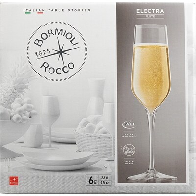 Flûtes à champagne electra 230 ml - bormioli rocco, ensemble de 6