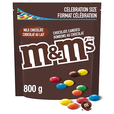 M&M's Milk Chocolate Candies, Pantry Size Share Bag 800 g, $2.12/100g