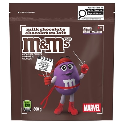 M&M's Marvel Limited Edition, Milk Chocolate Candies, Pantry Size Share Bag 800 g, $1.75/100g