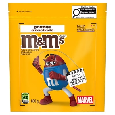 M&M's Marvel Limited Edition, Peanut Milk Chocolate Candies, Pantry Size Share Bag 800 g, $1.75/100g