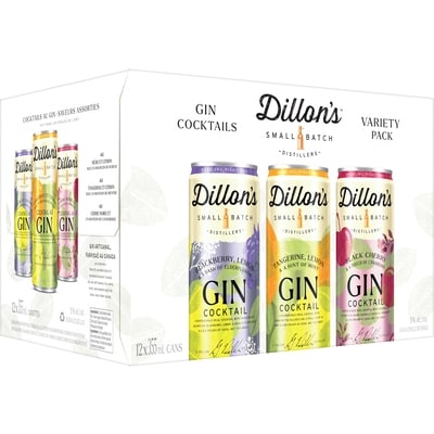 Dillon's Gin Cocktails, Variety Pack (ID required at pick-up) 12x355.0 ml, $0.80/100ml