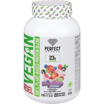 Perfect Sports Diesel Vegan Protein Powder Drink Mix Very Berry Splash  700 g, $7.57/100g