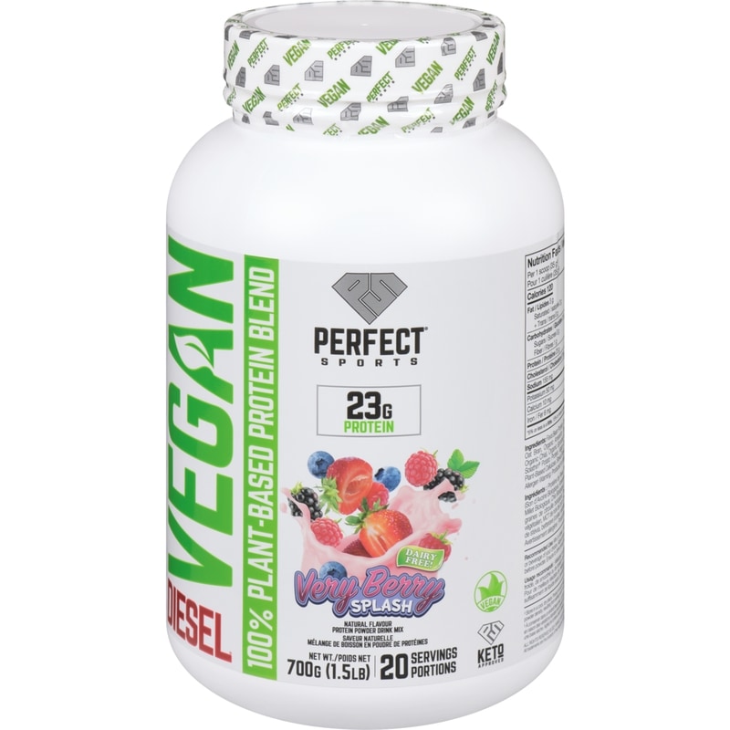 Diesel Vegan Protein Powder Drink Mix Very Berry Splash