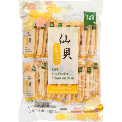 T&T Rice Cracker, Corn Cheese 92 g, $2.16/100g