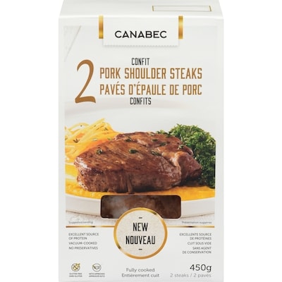 Gibiers Canabec Confit Pork Shoulder Steaks 450 g, $3.44/100g