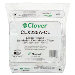 null Large Hinged Sandwich Container Clear 75 ea, $0.24/1ea