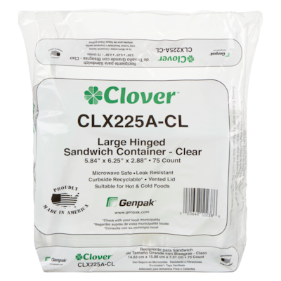 null Large Hinged Sandwich Container Clear 75 ea, $0.24/1ea