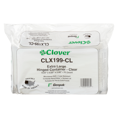 null Extra Large Hinged Container Clear 75 ea, $0.53/1ea