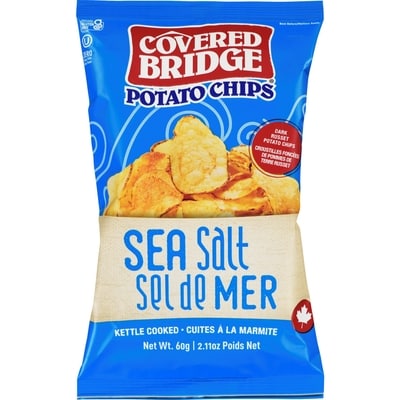Covered Bridge Potato chips sel de mer 60 g, 3,32 $/100g