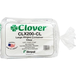 null Large Hinged Container Clear 8.35" X 8.32" X 2.88" 75 ea, $0.44/1ea