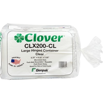 null Large Hinged Container Clear 8.35" X 8.32" X 2.88" 75 ea, $0.44/1ea