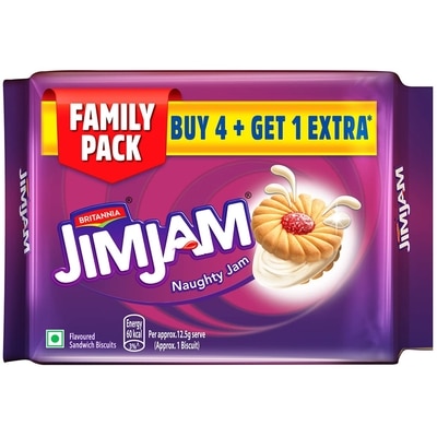 Britannia Jim Jam Cream Biscuit 500 g, $0.86/100g