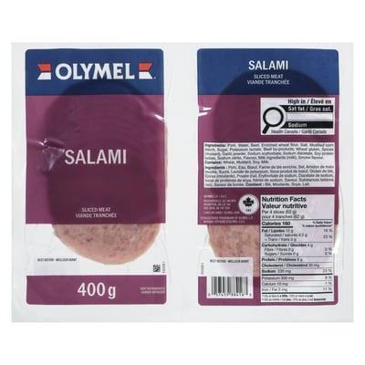 Olymel Salami, 2-pack 400 g, $1.63/100g