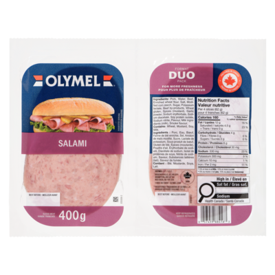Olymel Salami, 2-pack 400 g, $1.63/100g