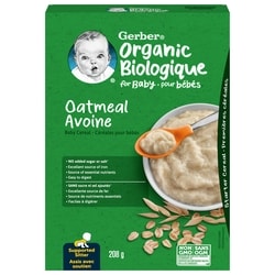 Nestlé Gerber Céréales Pour Bébés Biologique Avoine 208 g, 3,36 $/100g