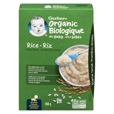 Gerber Organic Baby Cereal Rice 208 g, $3.12/100g