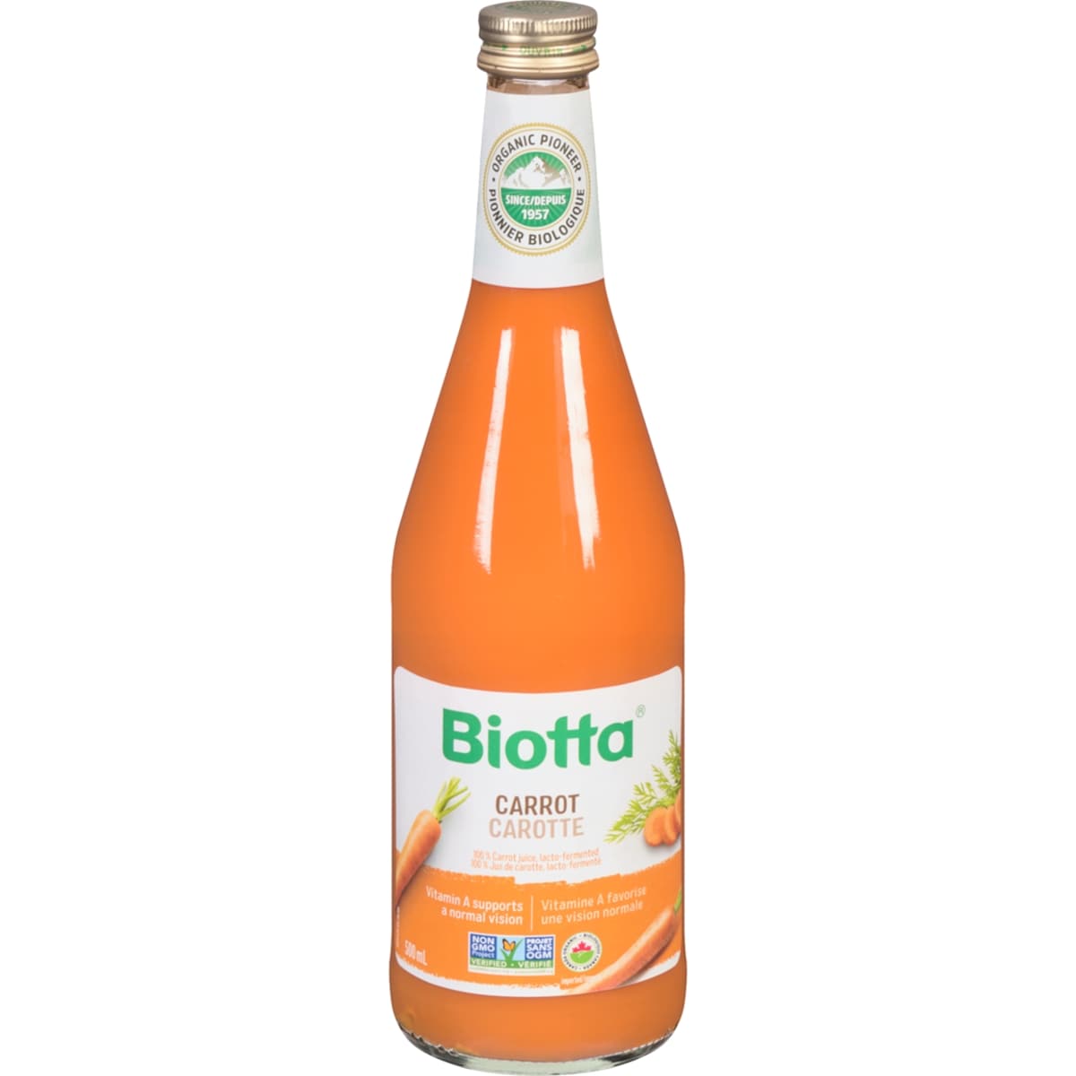 Biotta 100 % Carrot Juice Lacto-Fermented 500 ml, $1.50/100ml