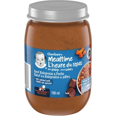 Gerber Mealtime Purée Beef Bolognese And Pasta Jar 159 ml, $1.44/100ml