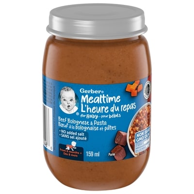 Gerber Gerber Mealtime Pure Beef Bolognese And Pasta Jar 159 ml, $1.44/100ml