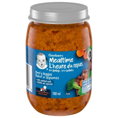 Gerber Gerber Mealtime Pure Beef And Veggies Jar 160 ml, $1.74/100ml