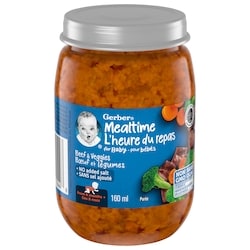 Nestlé Gerber Purée L'Heure Du Repas Bœuf Et Légumes 160 ml, 1,56 $/100ml