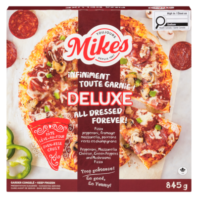Mikes Pizza deluxe 845 g, 1,48 $/100g