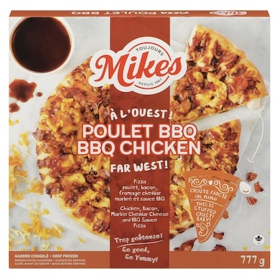 Mikes Pizza poulet bbq 777 g, 1,61 $/100g
