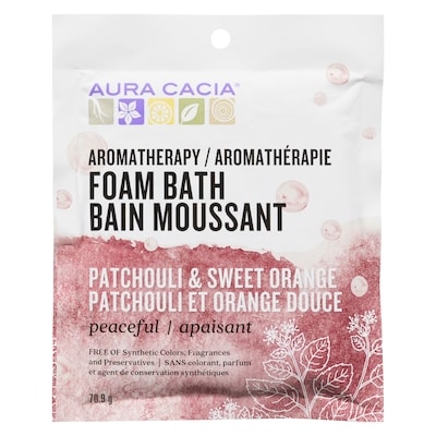Aura Cacia Aromatherapy Foam Bath Patchouli & Sweet Orange Peaceful 70.9 g, $8.45/100g