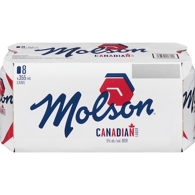 Molson Canadian Lager Beer, 8 cans (ID required at pick-up) 8x355.0 ml, $0.72/100ml