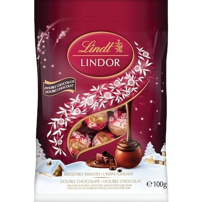 Lindt LINDOR Mini-boules au double chocolat 100 g, 4,99 $/100g