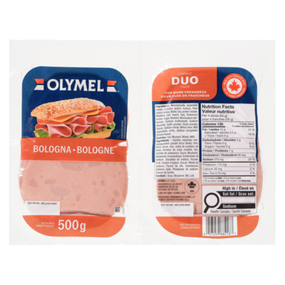 Olymel Viande tranchée bologne 500 g, 1,30 $/100g