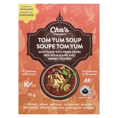 Cha's Organics Tom Yum Soup Paste with Dried Herbs 55 g, $13.62/100g