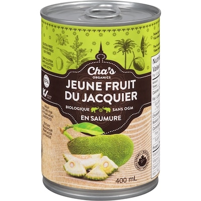Cha’s Organics Jeune fruit du jacquier en saumure biologique 400 ml, 1,75 $/100ml