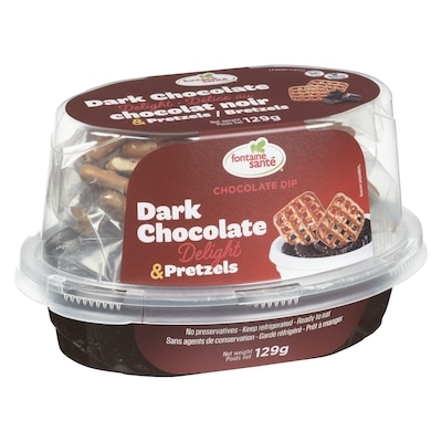 Trempette au chocolat noir et bretzels