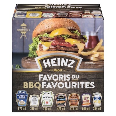 Heinz Condiments variés, paq. 7 1 ea, 25,00 $/1ch