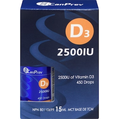 CanPrev D₃ Mct Base 2500 Iu 15 ml, $19.99/1ea