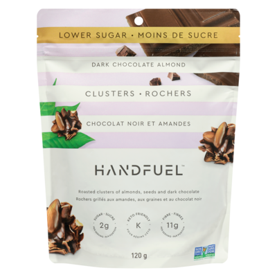 Handfuel Chocalate Almond Cluster 120 g, $5.00/100g
