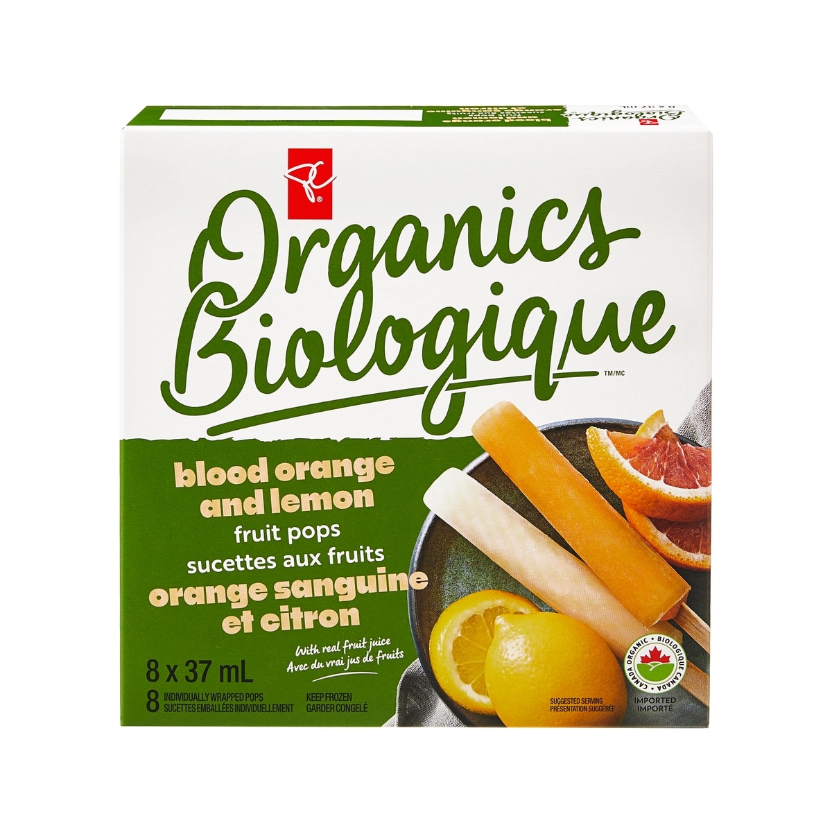 PC Organics Organics Blood Orange and Lemon Fruit Pops 70 g, $8.57/100g