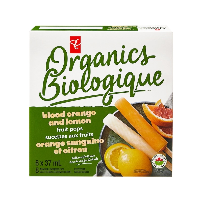 Blood Orange and Lemon Fruit Pops, Organic