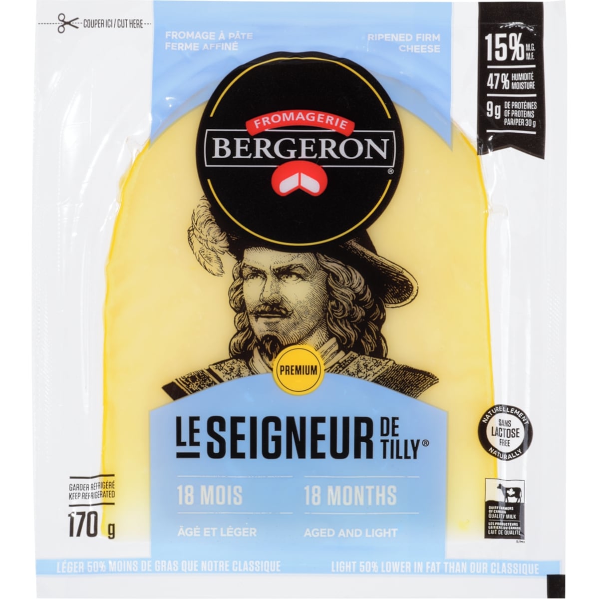 Bergeron Le Seigneur De Tilly Ripened Firm Cheese 18 Months Aged And Light 15% M.F. 170 g, $3.53/100g
