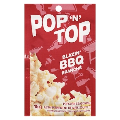 Pop n Top Popcorn Seasoning Blazin' Bbq 15 g, $8.60/100g