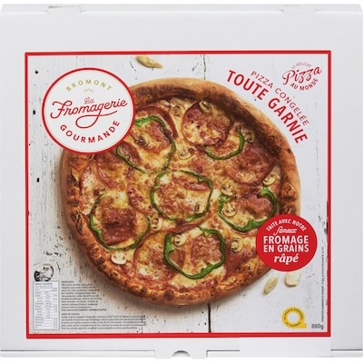 Bromont La Formagerie Gourmand Pizza congelée toute garnie 880 g, 2,39 $/100g