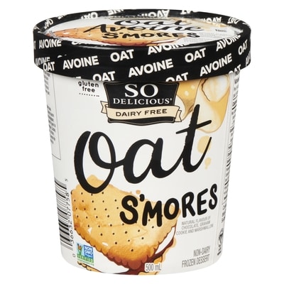 So Delicious Non-Dairy Frozen Dessert Oat S'Mores 500 ml, $1.85/100ml