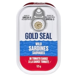GoldSeal Wild Sardines In Tomato Sauce 125 g, $1.59/100g