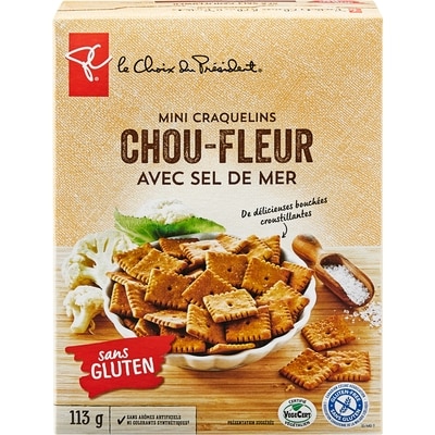le Choix du Président Mini craquelins de chou-fleur avec sel de mer, sans gluten 113 g, 5,30 $/100g